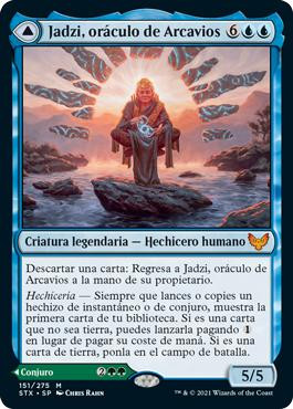 Jadzi, Oracle of Arcavios // Journey to the Oracle\nStrixhaven: School of Mages - Spanish\nSingle\nMagic The Gathering