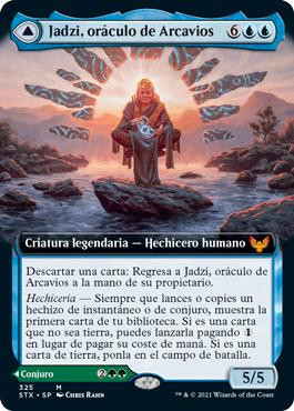 Jadzi, Oracle of Arcavios // Journey to the Oracle (Extended Art)\nStrixhaven: School of Mages - Variants - Spanish\nSingle\nMagic The Gathering