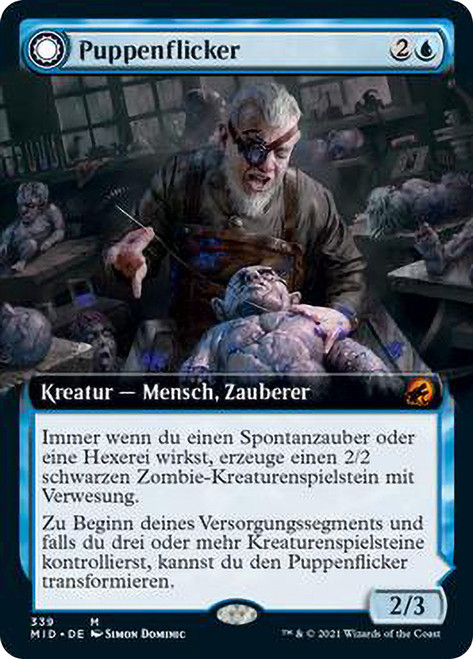 Poppet Stitcher // Poppet Factory (Extended Art)\nInnistrad: Midnight Hunt - Variants - German\nSingle\nMagic The Gathering