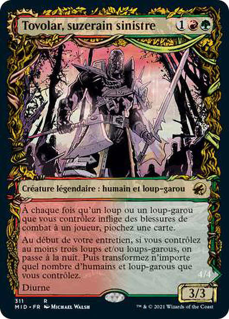 Tovolar, Dire Overlord // Tovolar, the Midnight Scourge (Showcase)\nInnistrad: Midnight Hunt - Variants - French\nSingle\nMagic The Gathering