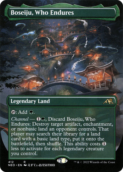 Boseiju, Who Endures (Borderless)\nKamigawa: Neon Dynasty - Variants\nSingle\nMagic The Gathering