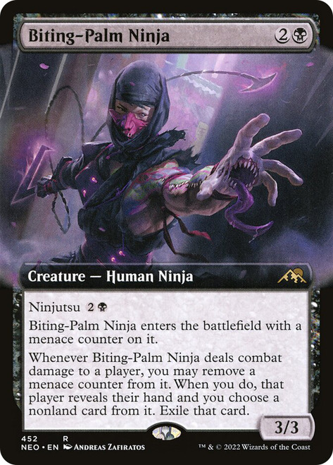 Biting-Palm Ninja (Extended Art)\nKamigawa: Neon Dynasty - Variants\nSingle\nMagic The Gathering