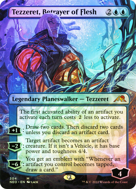 Tezzeret, Betrayer of Flesh (Borderless)\nKamigawa: Neon Dynasty - Variants\nSingle\nMagic The Gathering