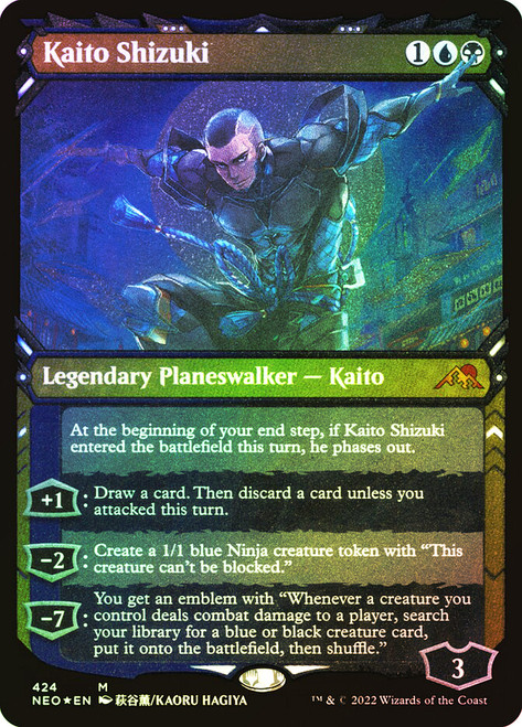 Kaito Shizuki (Showcase) (Foil Etched)\nKamigawa: Neon Dynasty - Foil Etched\nSingle\nMagic The Gathering