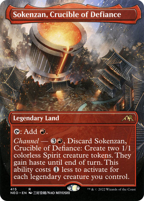 Sokenzan, Crucible of Defiance (Borderless)\nKamigawa: Neon Dynasty - Variants\nSingle\nMagic The Gathering