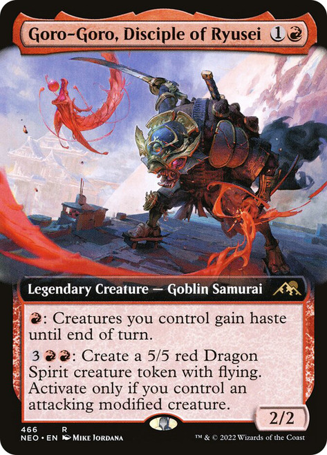 Goro-Goro, Disciple of Ryusei (Extended Art)\nKamigawa: Neon Dynasty - Variants\nSingle\nMagic The Gathering