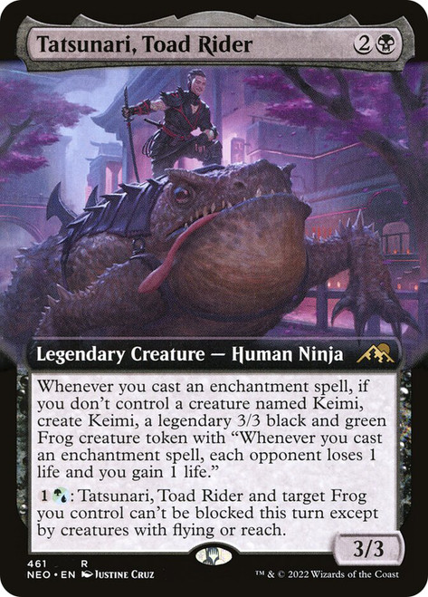 Tatsunari, Toad Rider (Extended Art)\nKamigawa: Neon Dynasty - Variants\nSingle\nMagic The Gathering