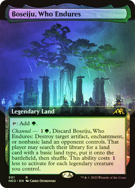 Boseiju, Who Endures (Extended Art)\nKamigawa: Neon Dynasty - Variants\nSingle\nMagic The Gathering