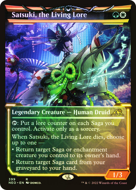 Satsuki, the Living Lore (Showcase)\nKamigawa: Neon Dynasty - Variants\nSingle\nMagic The Gathering