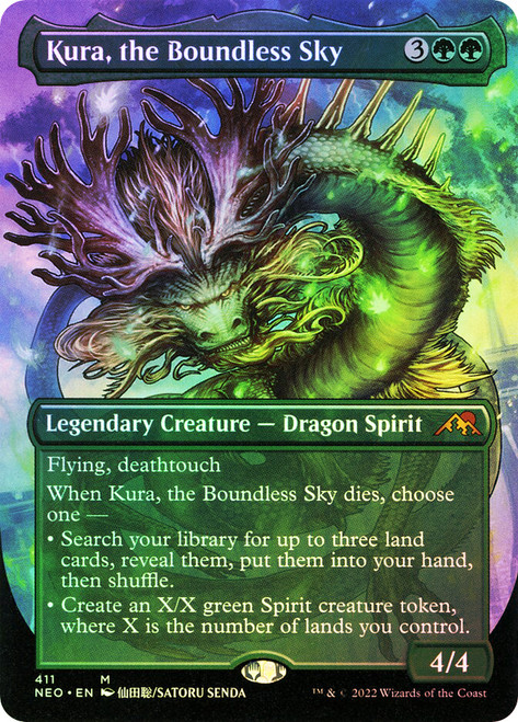 Kura, the Boundless Sky (Borderless)\nKamigawa: Neon Dynasty - Variants\nSingle\nMagic The Gathering