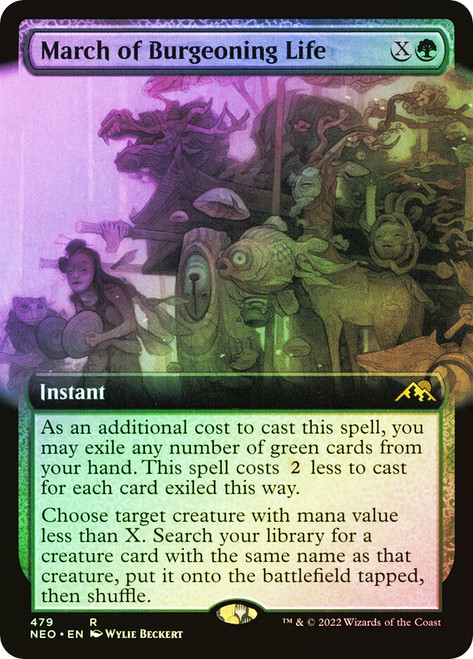 March of Burgeoning Life (Extended Art)\nKamigawa: Neon Dynasty - Variants\nSingle\nMagic The Gathering