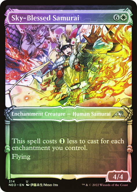Sky-Blessed Samurai (Showcase)\nKamigawa: Neon Dynasty - Variants\nSingle\nMagic The Gathering