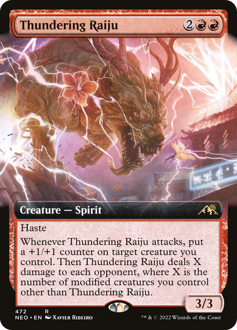 Thundering Raiju (Extended Art)\nKamigawa: Neon Dynasty - Variants\nSingle\nMagic The Gathering