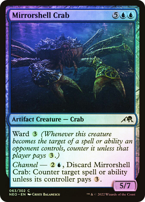 Mirrorshell Crab\nKamigawa: Neon Dynasty\nSingle\nMagic The Gathering