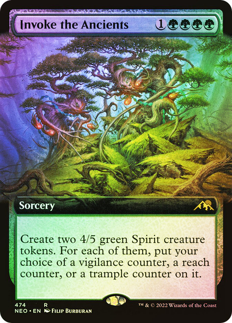 Invoke the Ancients (Extended Art)\nKamigawa: Neon Dynasty - Variants\nSingle\nMagic The Gathering
