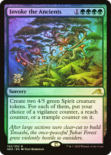 Invoke the Ancients (Prerelease) (Kamigawa: Neon Dynasty)\nPromo: Date Stamped\nSingle\nMagic The Gathering