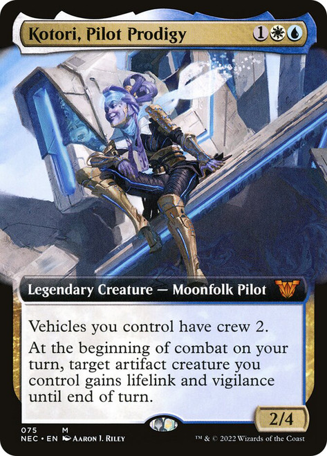 Kotori, Pilot Prodigy (Extended Art)\nKamigawa: Neon Dynasty Commander - Variants\nSingle\nMagic The Gathering