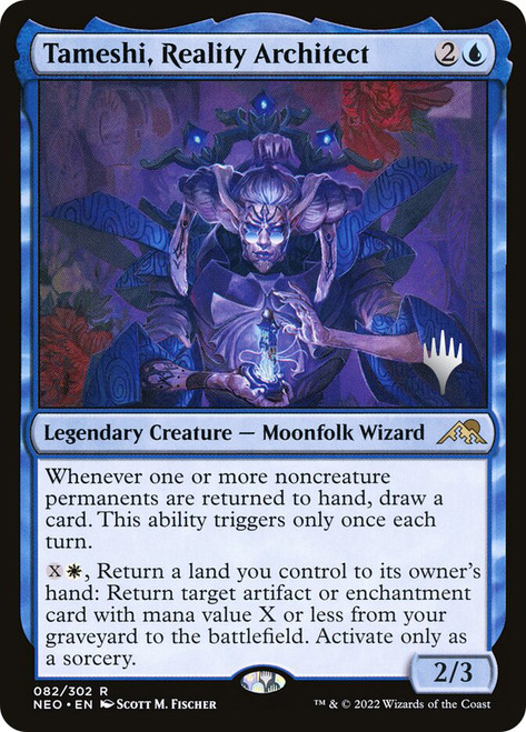 Tameshi, Reality Architect (Promo Pack) (Kamigawa: Neon Dynasty)\nPromo: Planeswalker Stamped\nSingle\nMagic The Gathering