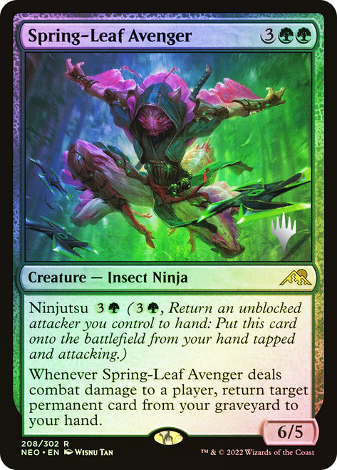 Spring-Leaf Avenger (Promo Pack) (Kamigawa: Neon Dynasty)\nPromo: Planeswalker Stamped\nSingle\nMagic The Gathering