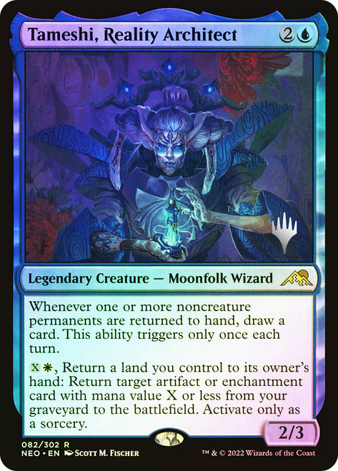 Tameshi, Reality Architect (Promo Pack) (Kamigawa: Neon Dynasty)\nPromo: Planeswalker Stamped\nSingle\nMagic The Gathering