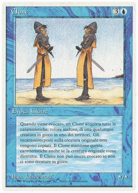 Clone\n3rd Edition/Revised - Italian\nSingle\nMagic The Gathering