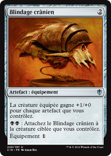 Cranial Plating\nCommander: 2016 Edition - French\nSingle\nMagic The Gathering