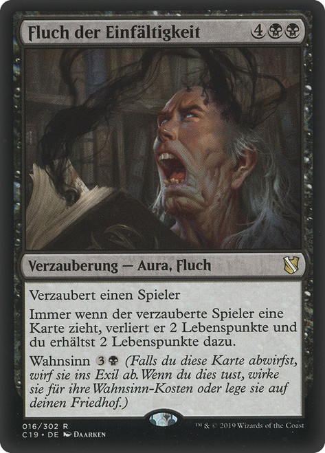 Curse of Fool's Wisdom\nCommander: 2019 Edition - German\nSingle\nMagic The Gathering