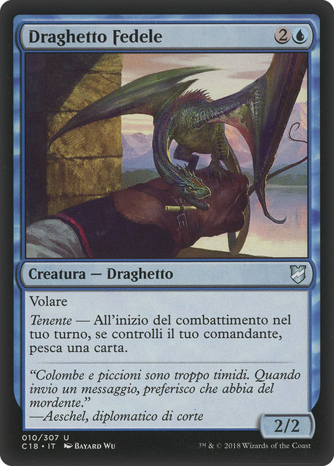 Loyal Drake\nCommander: 2018 Edition - Italian\nSingle\nMagic The Gathering