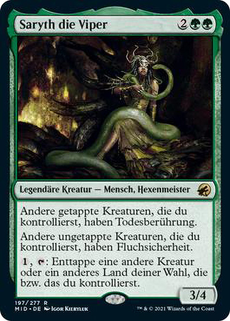 Saryth, the Viper's Fang\nInnistrad: Midnight Hunt - German\nSingle\nMagic The Gathering