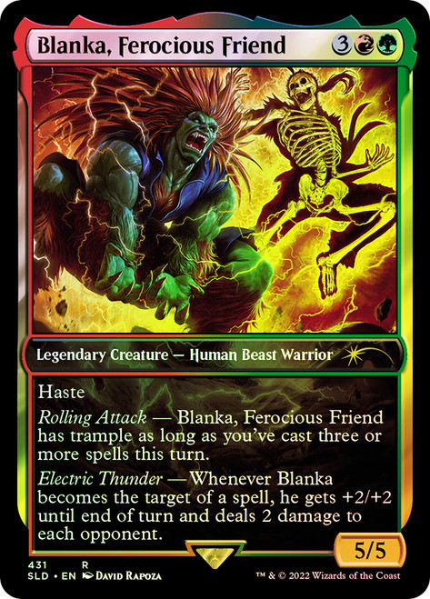 Blanka, Ferocious Friend (Secret Lair) (Full Art)\nPromo: General\nSingle\nMagic The Gathering