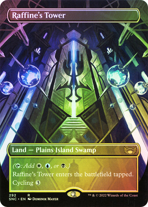 Raffine's Tower (Borderless)\nStreets of New Capenna - Variants\nSingle\nMagic The Gathering