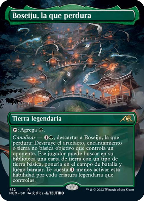Boseiju, Who Endures (Borderless)\nKamigawa: Neon Dynasty - Variants - Spanish\nSingle\nMagic The Gathering