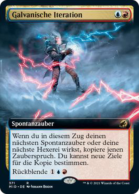 Galvanic Iteration (Extended Art)\nInnistrad: Midnight Hunt - Variants - German\nSingle\nMagic The Gathering