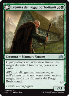Hermit of the Natterknolls // Lone Wolf of the Natterknolls\nShadows over Innistrad - Italian\nSingle\nMagic The Gathering