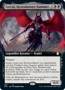 Lorcan, Warlock Collector (Extended Art)\nAdventures in the Forgotten Realms Commander - Variants - German\nSingle\nMagic The Gathering