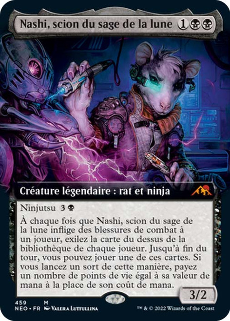 Nashi, Moon Sage's Scion (Extended Art)\nKamigawa: Neon Dynasty - Variants - French\nSingle\nMagic The Gathering