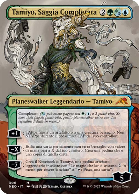 Tamiyo, Compleated Sage (Borderless)\nKamigawa: Neon Dynasty - Variants - Italian\nSingle\nMagic The Gathering