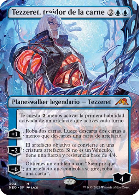 Tezzeret, Betrayer of Flesh (Borderless)\nKamigawa: Neon Dynasty - Variants - Spanish\nSingle\nMagic The Gathering