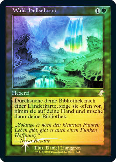 Sylvan Scrying (Retro Frame)\nTime Spiral Remastered - Timeshifted - German\nSingle\nMagic The Gathering