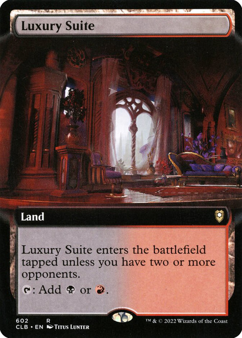 Luxury Suite (Extended Art)\nCommander Legends: Battle for Baldur's Gate - Variants\nSingle\nMagic The Gathering