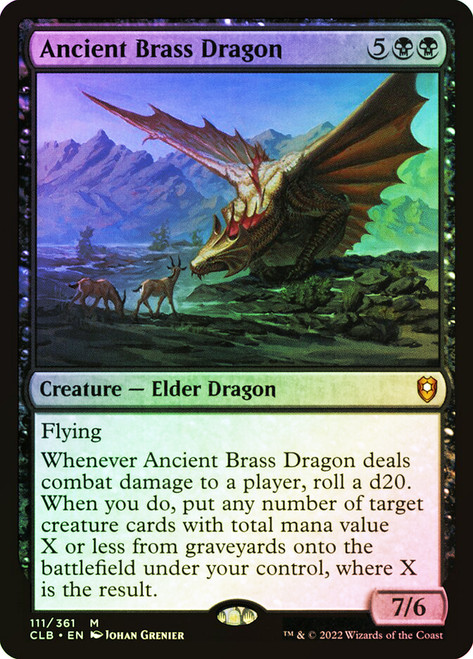 Ancient Brass Dragon\nCommander Legends: Battle for Baldur's Gate\nSingle\nMagic The Gathering