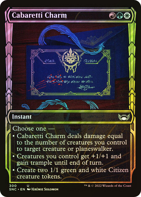 Cabaretti Charm (Showcase)\nStreets of New Capenna - Variants\nSingle\nMagic The Gathering