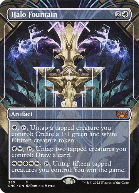 Halo Fountain (Borderless)\nStreets of New Capenna - Variants\nSingle\nMagic The Gathering