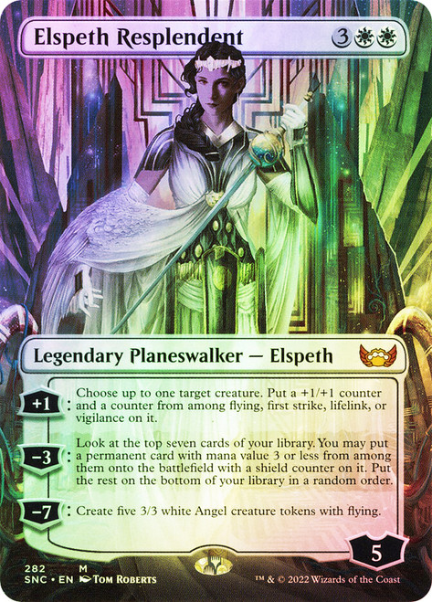 Elspeth Resplendent (Borderless)\nStreets of New Capenna - Variants\nSingle\nMagic The Gathering