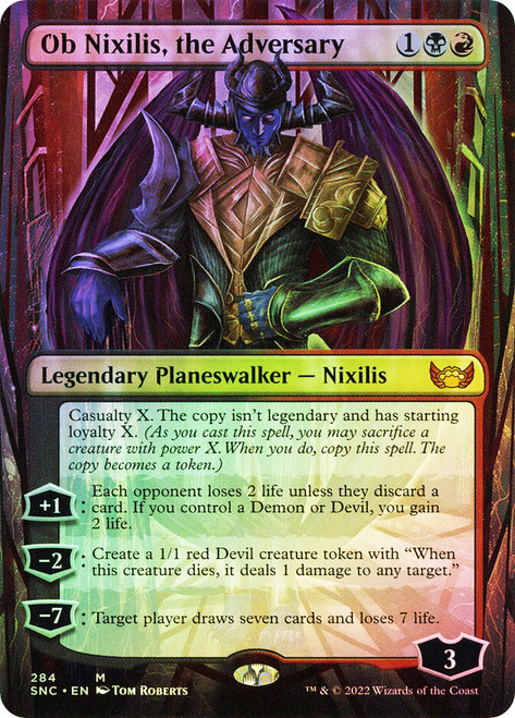 Ob Nixilis, the Adversary (Borderless)\nStreets of New Capenna - Variants\nSingle\nMagic The Gathering