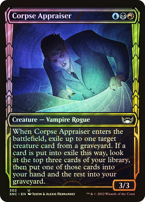 Corpse Appraiser (Showcase)\nStreets of New Capenna - Variants\nSingle\nMagic The Gathering
