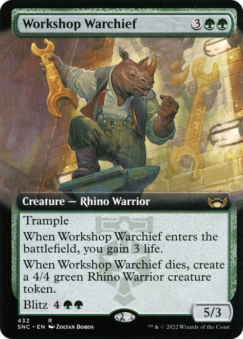 Workshop Warchief (Extended Art)\nStreets of New Capenna - Variants\nSingle\nMagic The Gathering