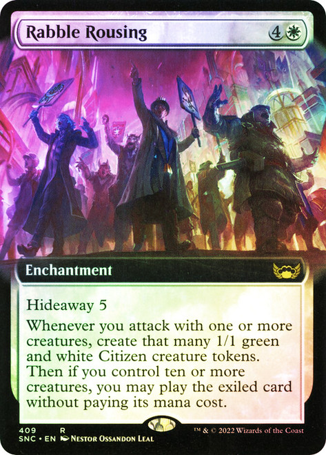 Rabble Rousing (Extended Art)\nStreets of New Capenna - Variants\nSingle\nMagic The Gathering