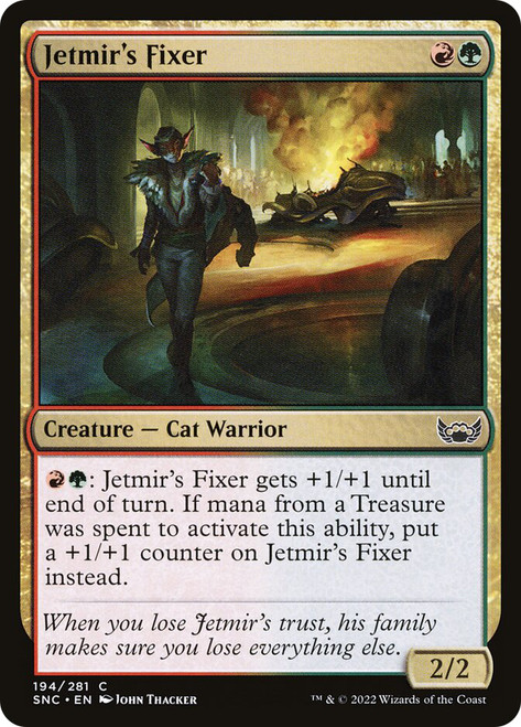 Jetmir's Fixer\nStreets of New Capenna\nSingle\nMagic The Gathering