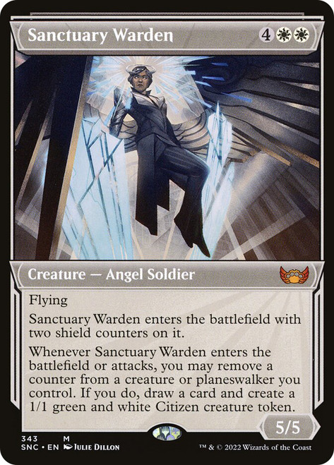 Sanctuary Warden (Showcase)\nStreets of New Capenna - Variants\nSingle\nMagic The Gathering